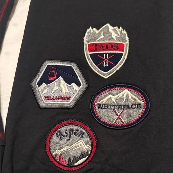 Alp N Rock Black Top with Red Stitching and Patches - Picture 3 of 5